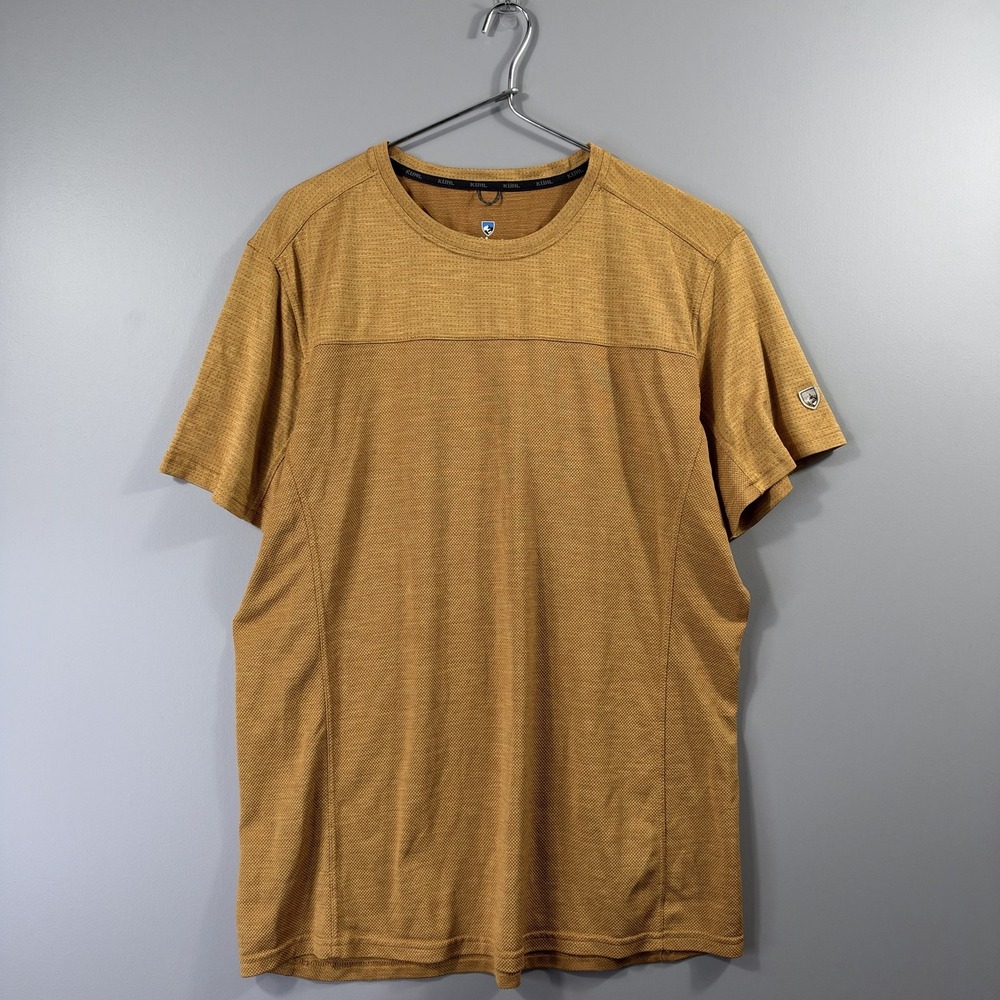 Kuhl Shirt Mens Large Brown Short Sleeve Crewneck Athletic Performance Hiking